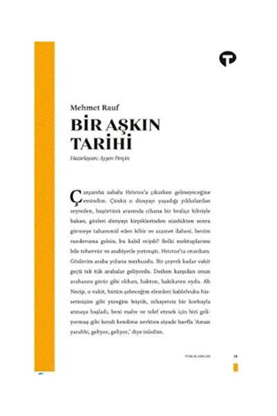Turkuvaz Kitap Bir Aşkın Tarihi / / Mehmet Rauf
