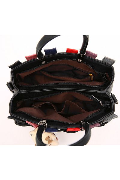 Generic Woven Handbag Bear Pendant Shoulder Crossbody Bag