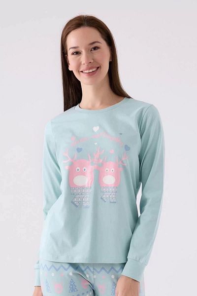 Rolypoly Set de pijamale albastru cu mânecă lungă pentru femei