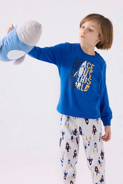 Rolypoly Costum de pijama albastru cu maneca lunga pentru baietel