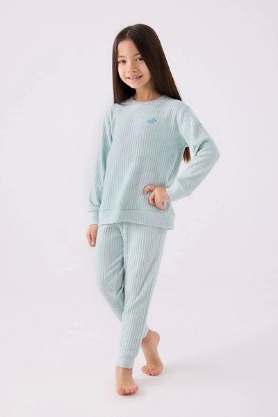 Rolypoly Set de pijamale albastre cu maneca lunga pentru fete