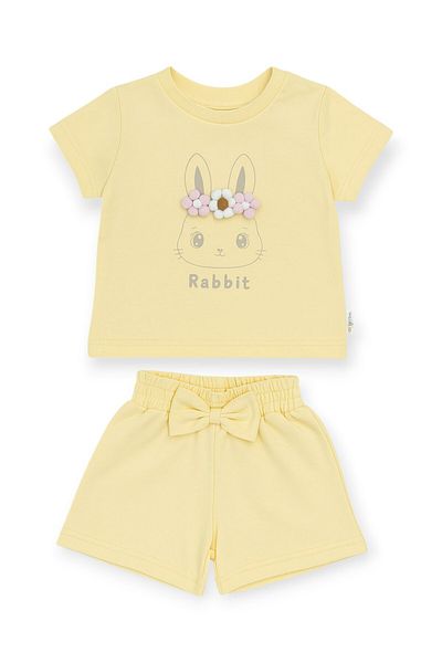 ZİMBOO Baby Girl Set Rabbit Printed 2-Piece Set