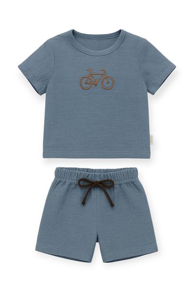ZİMBOO Baby Boy Suit Bicycle Embroidered 2-Piece Suit
