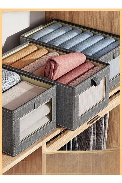 Generic Duniso 3-piece Foldable Wardrobe Organizer Box Washableclothing Storage Box Cube Storage Basket