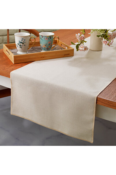 Schafer Home Bianca Linen Polyester Runner 40X160 Cm-Cream