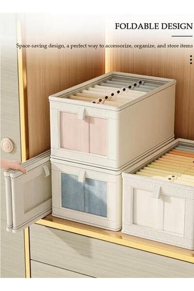 Generic 3-piece Clothing Storage Box With Transparent Lid And Window, Cube Storage Box