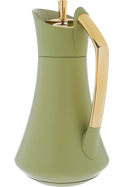 Alsaif Gallery Karma Pro Green Willow Leaves Thermos Set With Gold 2 Pieces