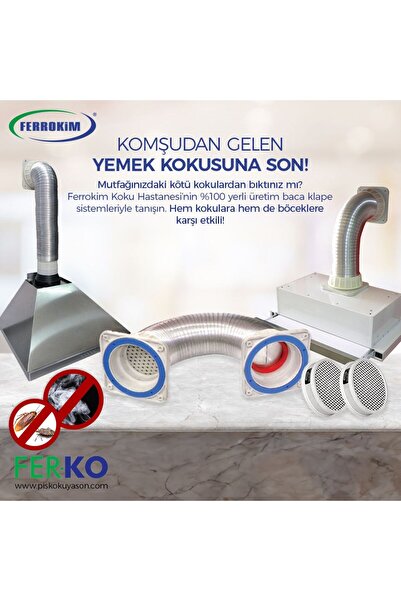 FERRO Çekmeli Baca Tam Set 1.5metre Çekmeli Aspiratör Seti Kokuda Çözüm Ortağınız
