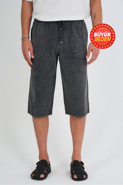 Dechers Ανδρικό Plus Size 100% βαμβακερό λινό Capri E203