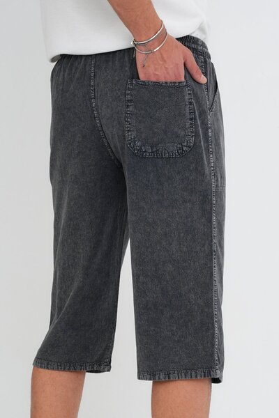 Dechers Men's Large Size 100% Cotton Linen Look Capri E203