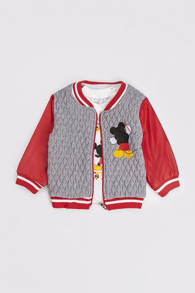 ZİMBOO Zimboo Mouse Laced Quilted Cardigan 3 Piece Set