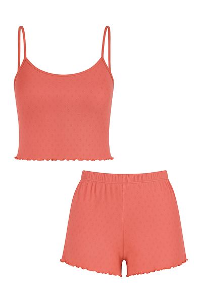 koza iç giyim Women's Cotton Rope Strap Shorts Set