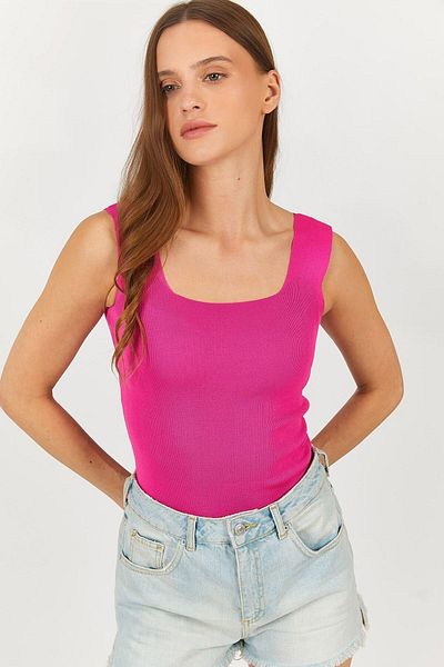 armonika Γυναικεία Φούξια Χοντρό λουράκι Καμισό Μπλούζα Μπράτσο-23y069001