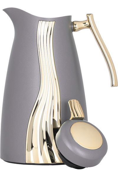 Alsaif Gallery Karma Cappuccino Thermos Set, Gold, 2 Pieces