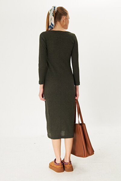 armonika Women's Khaki Long Camisole Dress ARM-24K001028