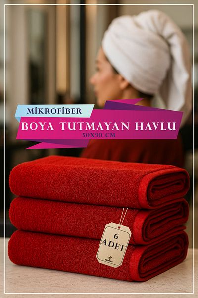 QURRY 6 Pcs 50 X 90 cm Microfiber Towel, Dye-Free Towel, Absorbs High Liquid, Beauty Center Towel