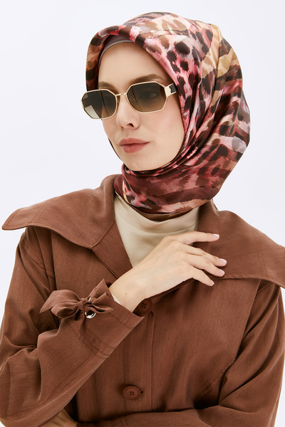 Setrms Leopar Desen Sura İpek Eşarp