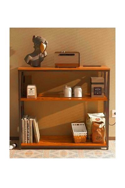 Luxury Home 3-Tier Console Table with Charging Base with Storage Shelf and Power Outlet-EI-402