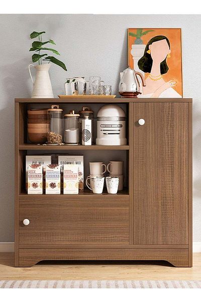 Generic Side Storage Cabinet, Multi-purpose Cabinet for Living Room, Office, Kitchen, Coffee Corner Cabinet