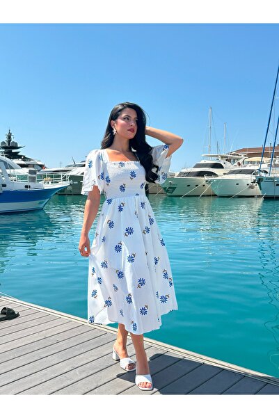 Kyra Studios White 2101 Floral Sundress Dress