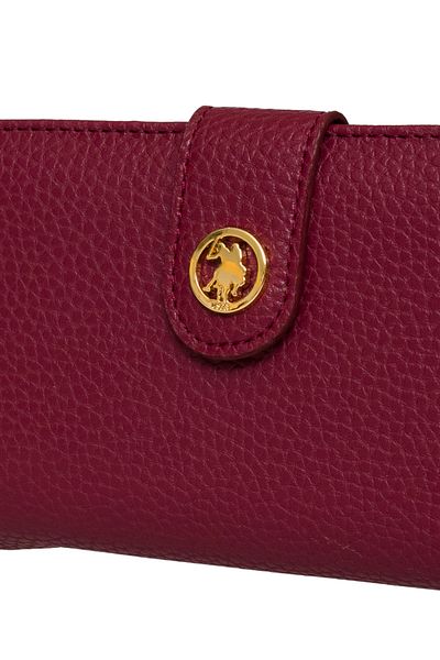 U.S. Polo Assn. Дамска чанта клъч в цвят бордо и червено USC25750