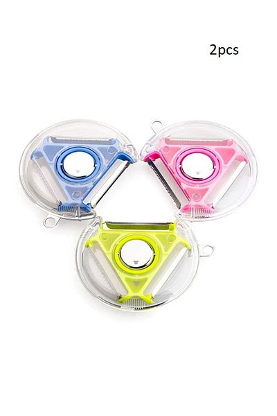 Generic 2-piece integrated 3-blade fruit and vegetable peeler