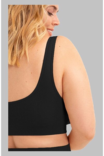 MİSTİRİK Panax Kalın Askılı Dikleştirici Sarkma Önleyici Ve Sıkı Tutan Yapılı Pedli Sütyen Siyah Renk