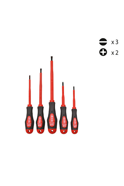 CER-PA NORM Prosoft 5 Parça İzoleli Tornavida Takımı/Seti (3xDüz/2xYıldız)