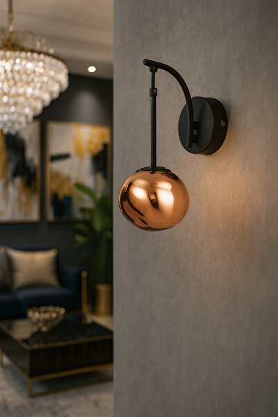 Avizemoda مصباح معلق حديث من Rainbow Sconce غير متماثل من الزجاج الوردي للإضاءة الديكورية - (يعطي ضوء خافت)