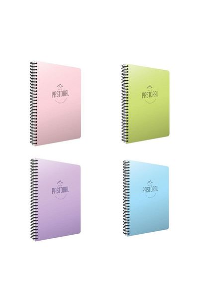 Gıpta Pastoral 60 Yp. A4 Spiral Pp. Cover Notebook Set Lined 4-Piece