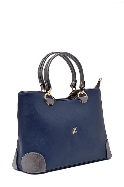 Zühre Navy Blue and K.Grey Tote Bag - Z0013