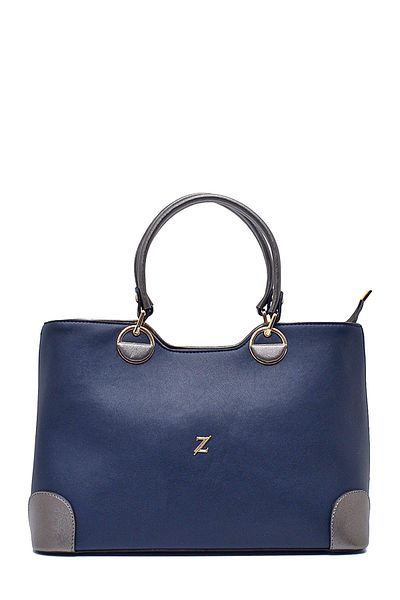 Zühre Navy Blue and K.Grey Tote Bag - Z0013