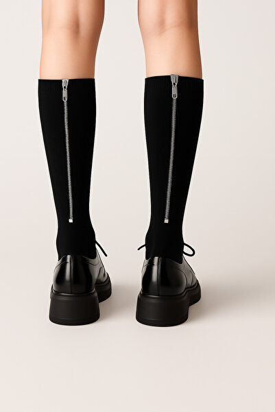 KARDEŞLER ÇORAP Women's Zippered Knee High Socks