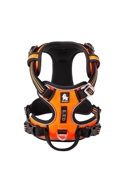 True Love Aluminum D-Ring, Ergonomic, Orange Chest Harness-Xlarge