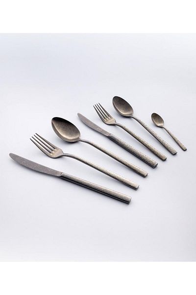 Maxx Doria Ivy Antique Gold 12-Person 84-Piece Cutlery Set Pa1031