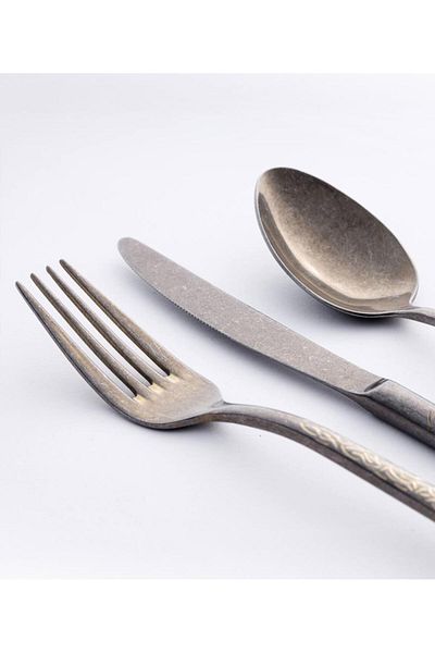 Maxx Doria Ivy Antique Gold 12-Person 84-Piece Cutlery Set Pa1031