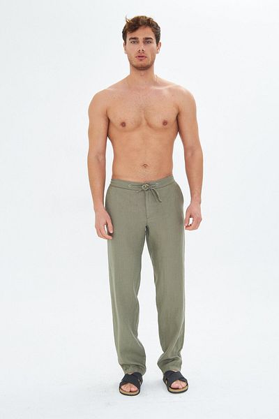 Whitefin Men's Linen Trousers Khaki