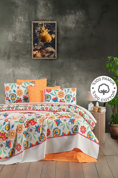 SUVAY 100% Cotton Double Bedspread Printed Pique - Carnival