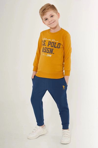 U.S. Polo Assn. Анцуг за момчета с тъмен горчичен цвят