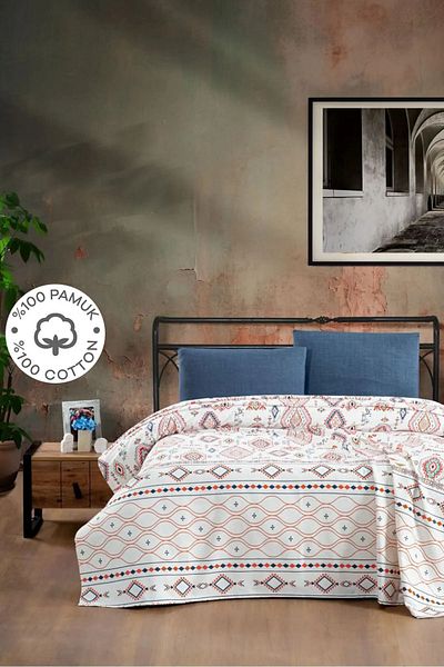 SUVAY 100% Cotton Double Bedspread Printed Pique - Gupse