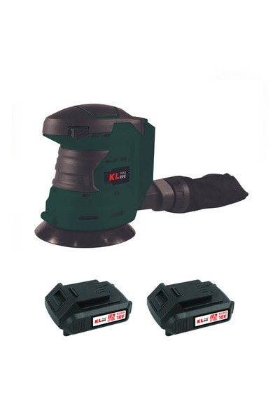 KLPRO KLEZ18-20 18V/2.0Ah. 125mm Çift Akülü Şarjlı Eksantrik Zımpara
