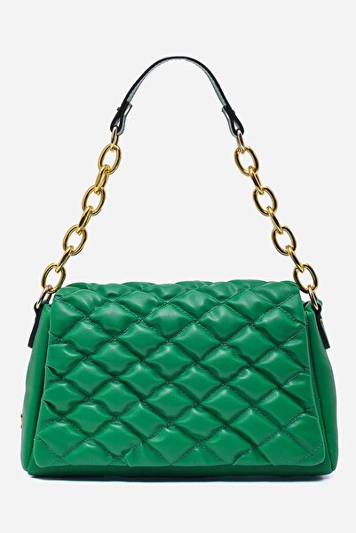 Zühre Zincir Askılı Çim Yeşili Kapitone Çanta Z0331