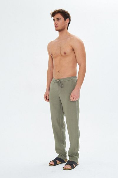 Whitefin Men's Linen Trousers Khaki