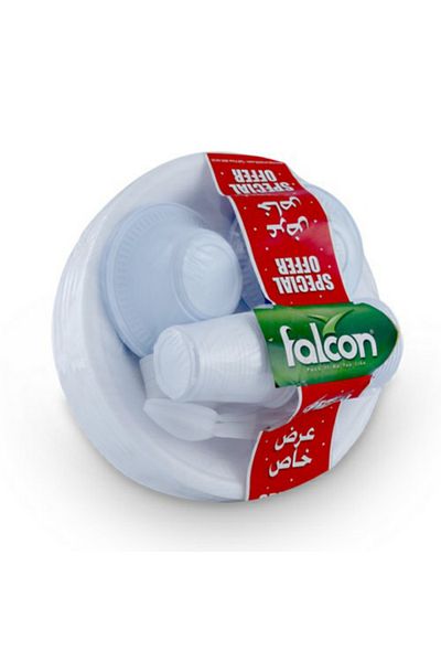 Falcon 25 Pcs Dinner Set – 10” Plate, Bowl, Spoon & Cup | Food-grade Plastic