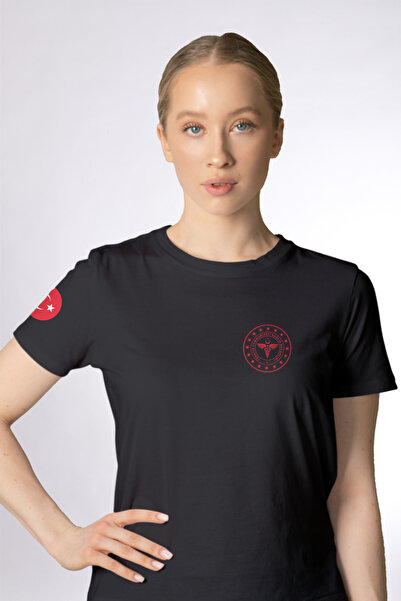 Pratik Medikal Unisex crna majica - 112 Hitna medicinska pomoć okrugla kragna