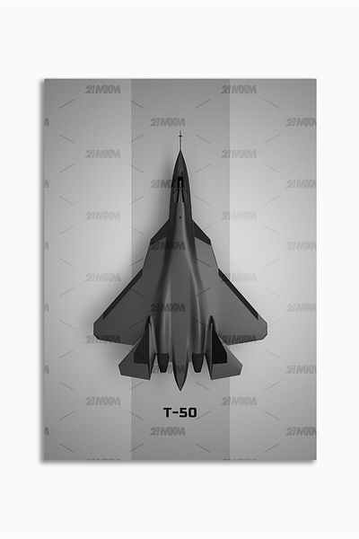 21mxm Frameless Wall Poster, Fighter Jet Top View, Aviation Art, Canvas, 2025 Aviation Collection