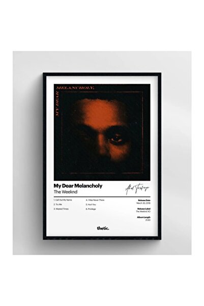 Thetic The Weeknd My Dear Melancholy Albüm Koleksiyonu PREMIUM Spotify Poster