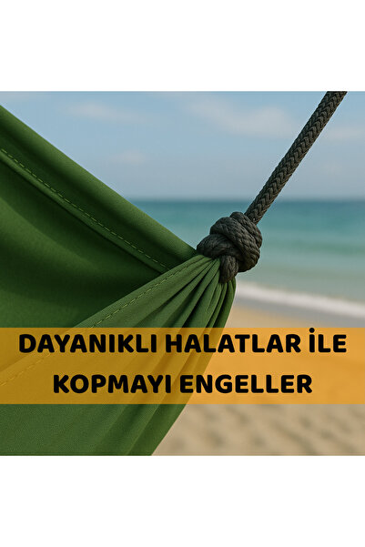BEYLİNİ Paraşüt Hamak 140kg Kapasite Su Geçirmez Taşınabilir Çantalı Çift Halatlı Dayanıklı Hamak 240cm