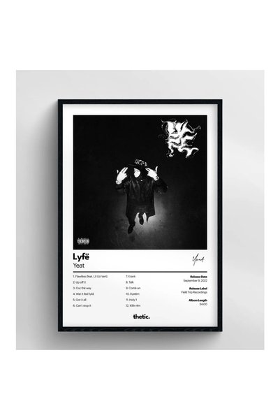 Thetic Yeat Lyfe Albüm Koleksiyonu PREMIUM Spotify Poster