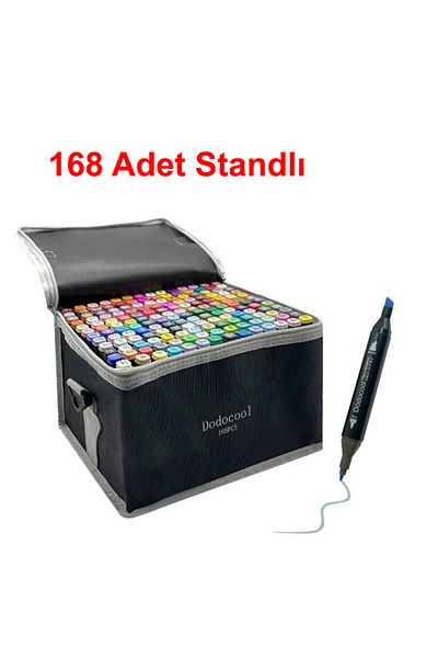 TOUCH MORKY Dodocool 168-Piece Professional Marker Set – Double-Sided, with Bag, Stand